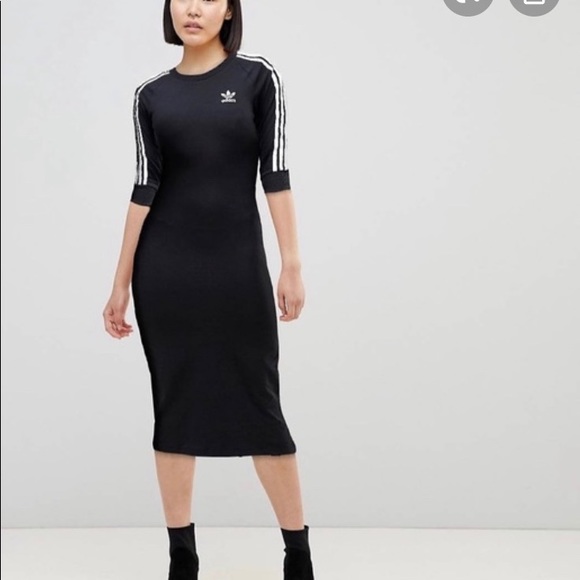 adidas dress black and white